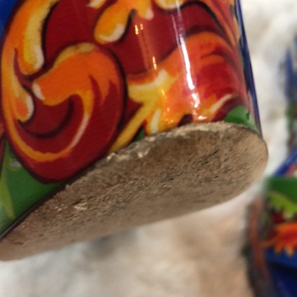 Dolce and Gabbana Floral Patient Leather Wedge Heels Size 40 - Picture 10 of 10